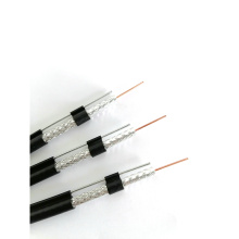 China supplier 90% Braiding Coverage RG11 Tri Shield Coaxial Cable with Messengers